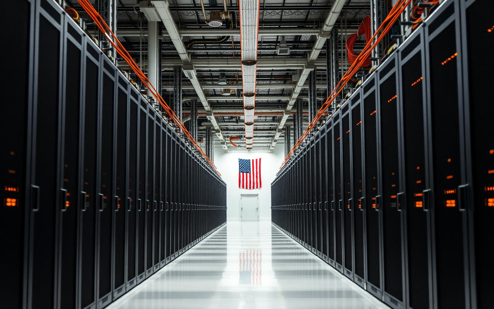 Interior of an American data center hall